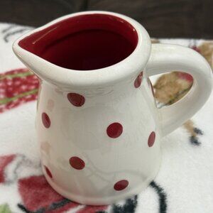 Grace's Pantry White with Red Polka Dots Pitcher